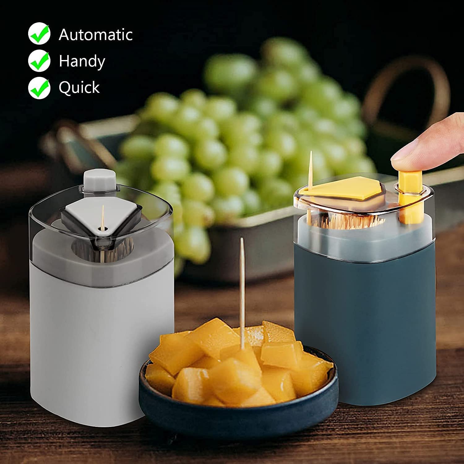 Thickened automatic toothpick holder, -up dispenser for easy access.