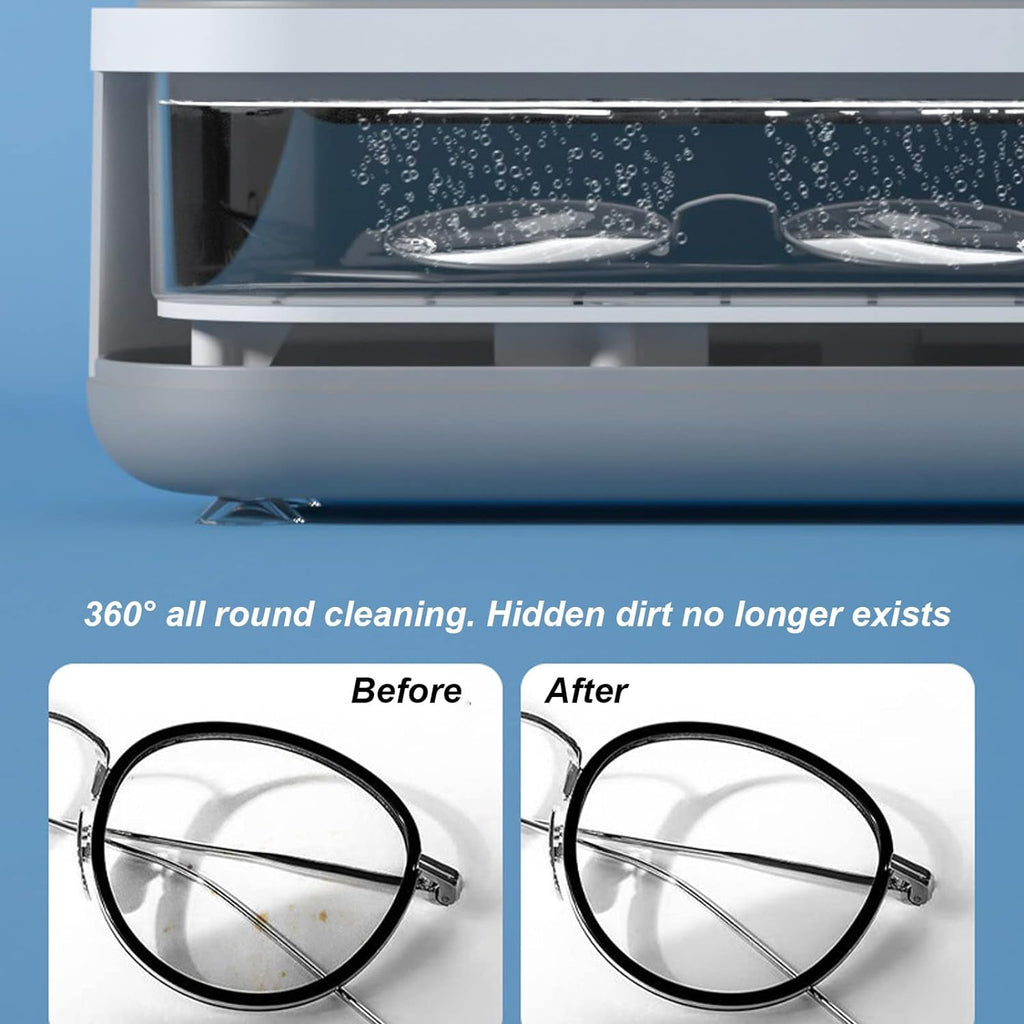 Ultrasonic Jewellery Cleaner Machine – Portable High-Frequency Cleaning Device for Jewellery, Rings, Glasses, Watches, Coins & Retainers (Battery Not Included)