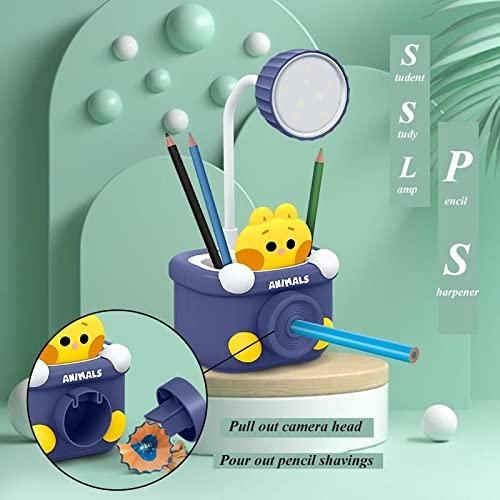 Cute Table Lamp with Pen Holder & Sharpener