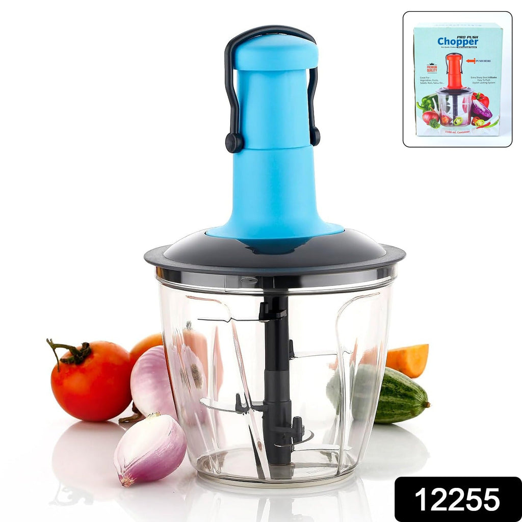 6 Blades Manual Hand-Press Vegetable Chopper (1100 ML)