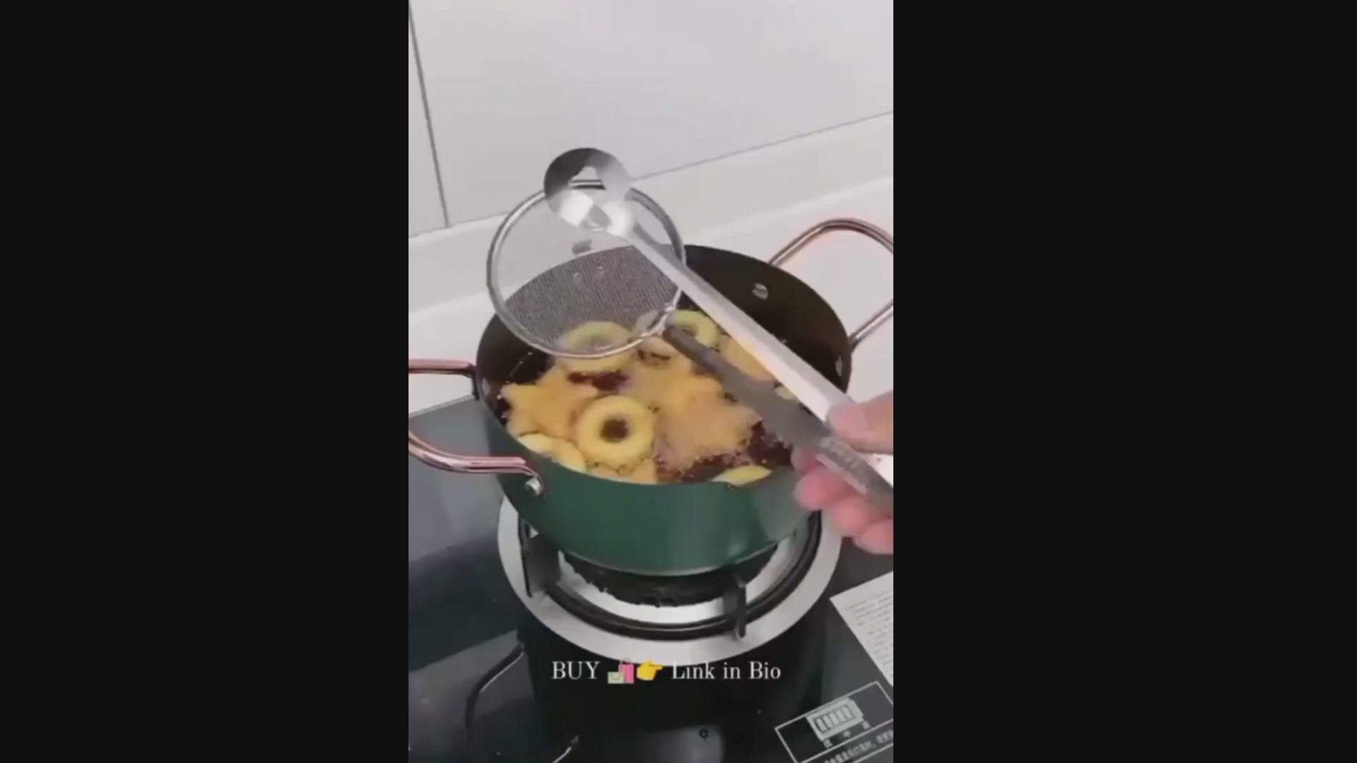 2In1 Stainless Steel Filter Spoon with Clip Food Kitchen Oil-Frying Multi-Functional