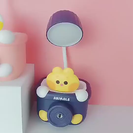 Cute Table Lamp with Pen Holder & Sharpener